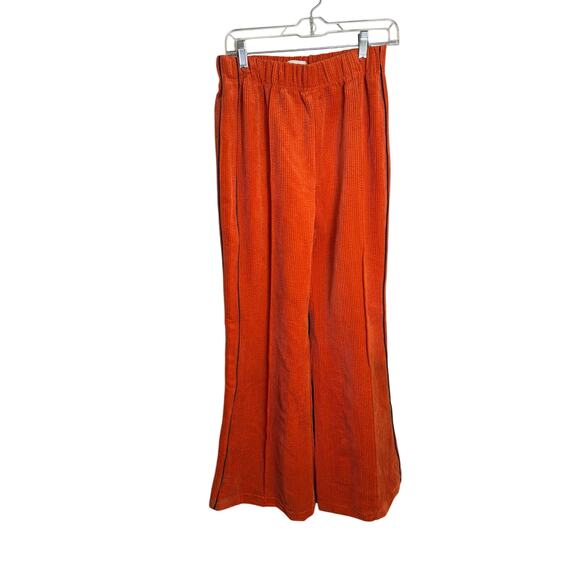 Urban Outfitters BDG Josie Flare Pants Sz M Orange Ribbed Corduroy Wide Leg - Picture 2 of 5